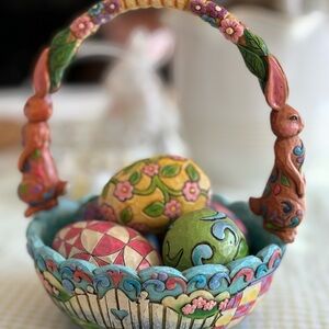 Jim Shore Colorful Easter Basket with Eggs